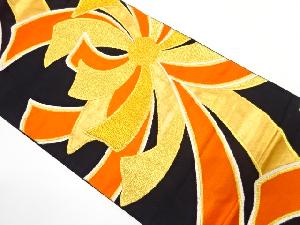 アンティーク 抽象花模様織り出し袋帯(着用可)